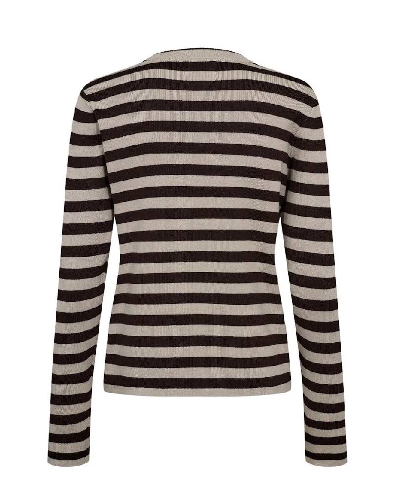 Nümph Nustripy Pullover - 5698 Black Coffee