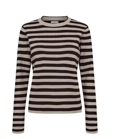 Nümph Nustripy Pullover - 5698 Black Coffee