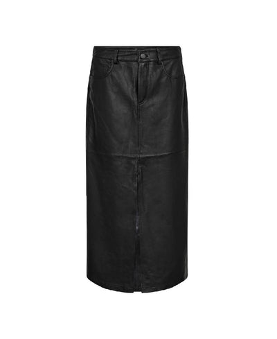 Co'Couture PhoebeCC Leather Slit Skirt - Black