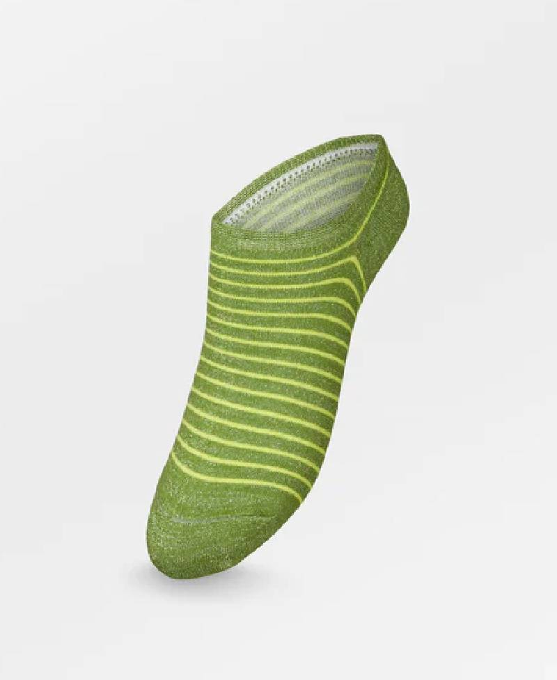 Beck Søndergaard Stripe Glitter Sneakie Sock - Piquant Green