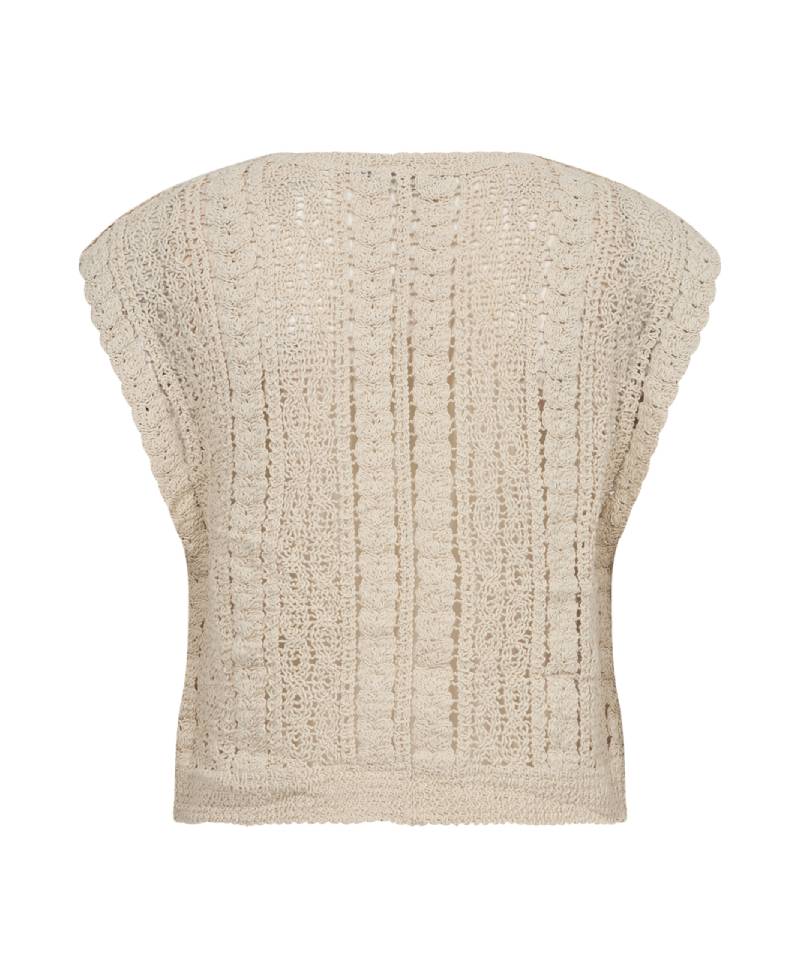 Co'Couture Cormacc-Croche-Knit-Vest-199 Bone