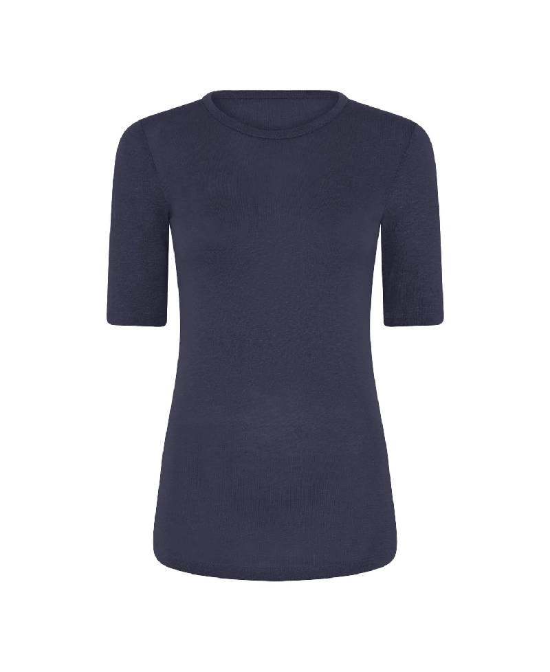 La Rouge Lise Linen T-Shirt-Navy