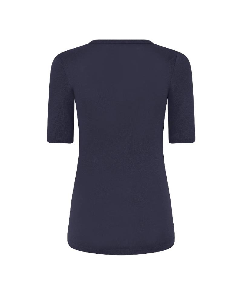 La Rouge Lise Linen T-Shirt-Navy