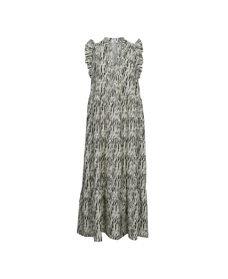 Co Couture CarolaCC SS Floor Dress - 1196 Off White/Black