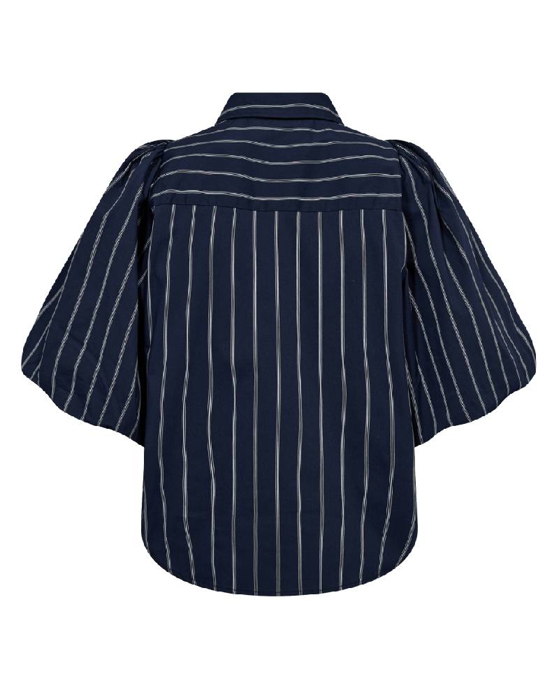 Co'Couture SebiCC Stribe Puff Shirt - Navy