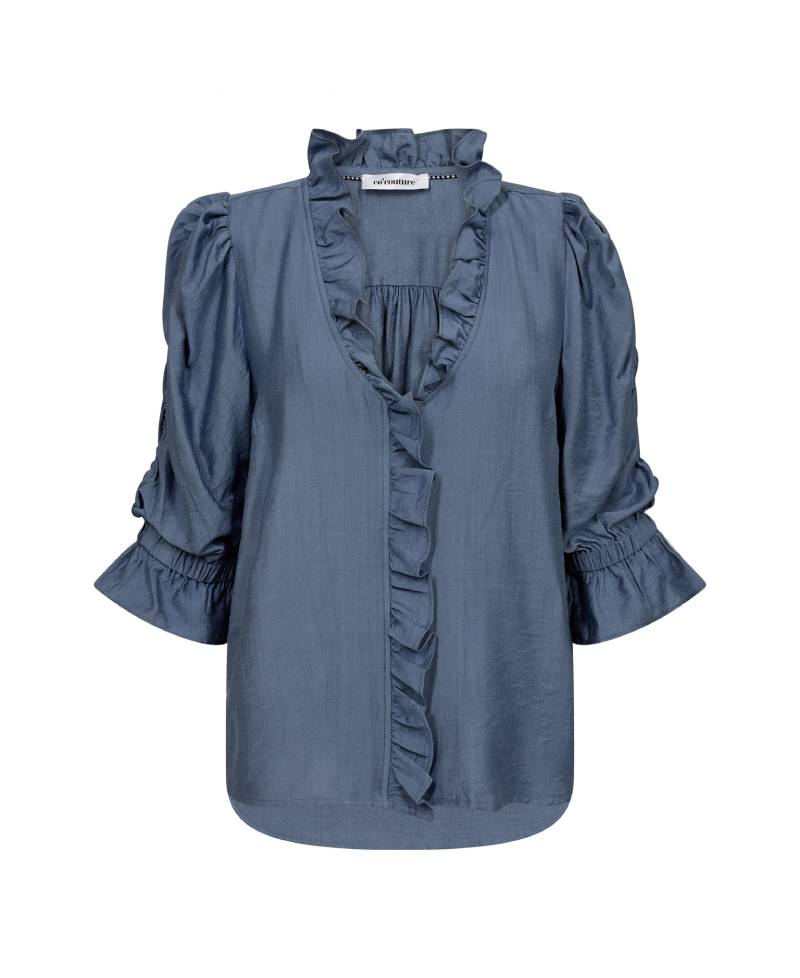 Co'Couture HeraCC Frill SS Blouse - Dove Blue