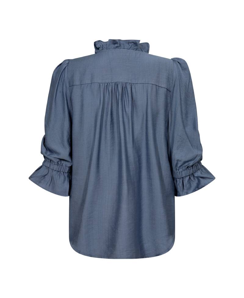 Co'Couture HeraCC Frill SS Blouse - Dove Blue