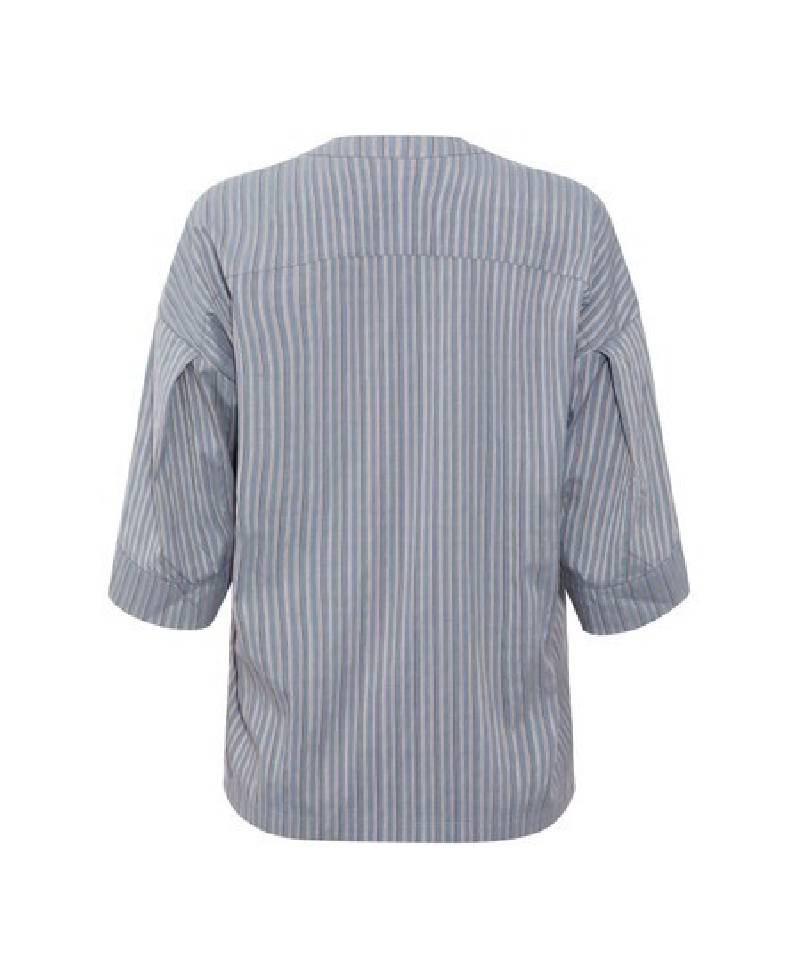 PBO Annamae Blouse-Sand/Blue Stripe