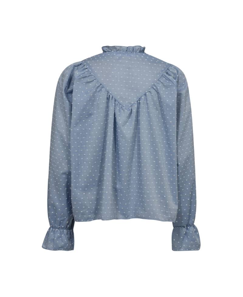 Co Couture EmilyCC Dot Blouse-Pale Blue