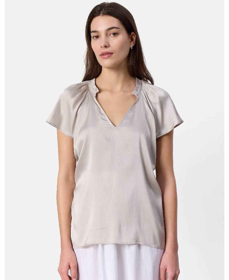 Levete Room LR-Hera 2 Blouse - L199 Silver Cloud