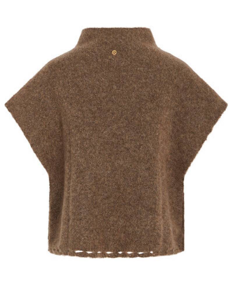 PBO Vallio Knit Vest-Mid Brown