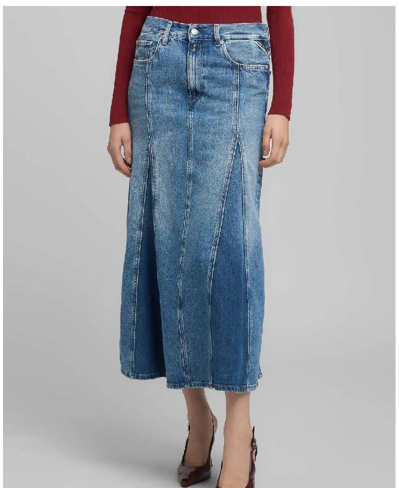 Replay Long Denim Skirt - MixCotton Denim