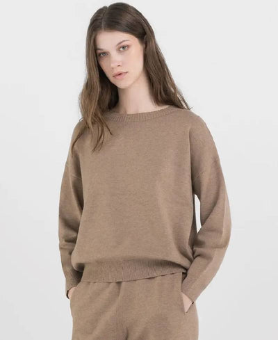 Replay Round O-Neck Sweater - Camel