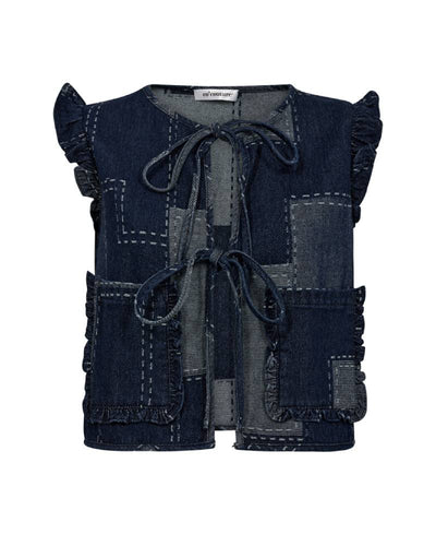 Co Couture StitchyCC Denim Vest - 552 Denim Blue