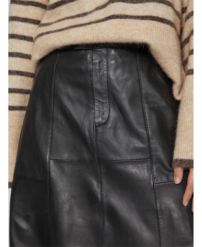 Vila Rouge Vilea HW Leather Midi Skirt - Black