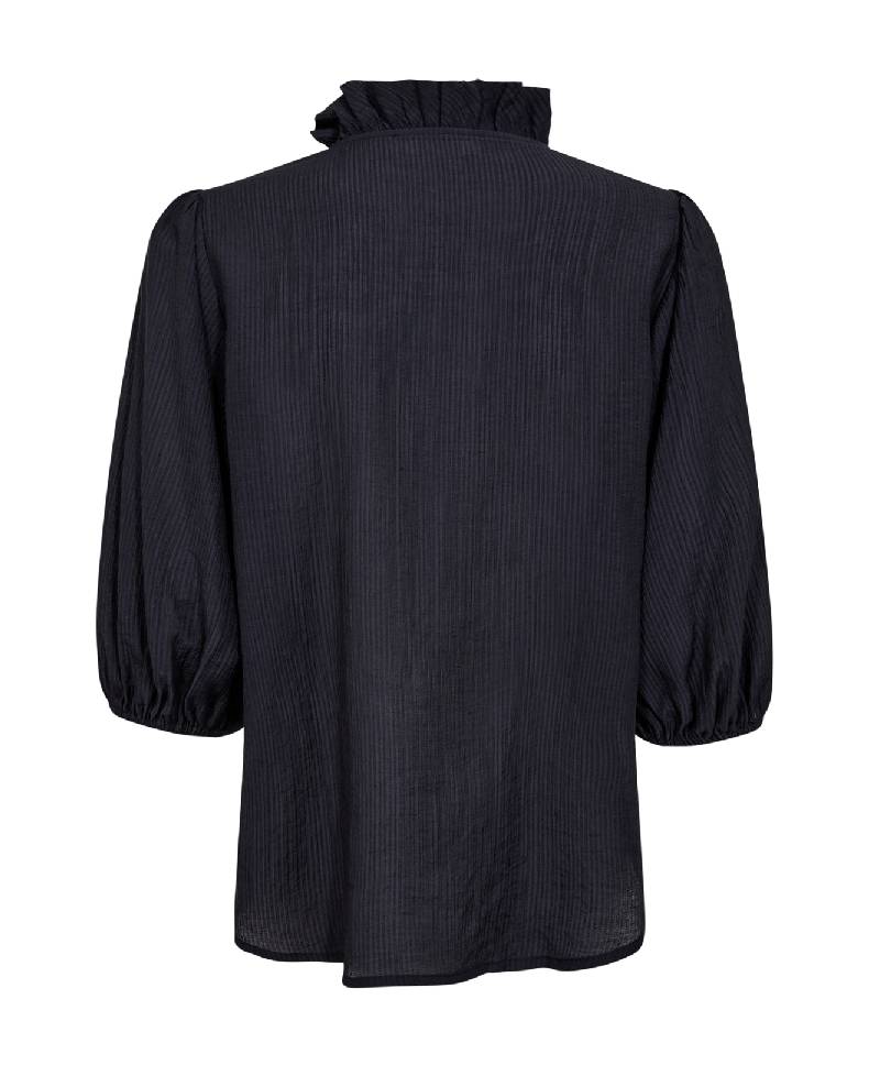 CoCouture AnikaCC  Frill SS Shirt - 120 Navy