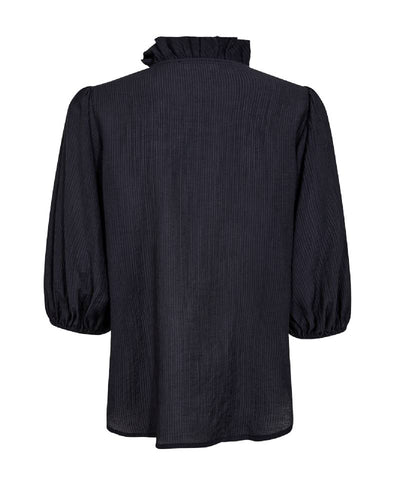 CoCouture AnikaCC  Frill SS Shirt - 120 Navy