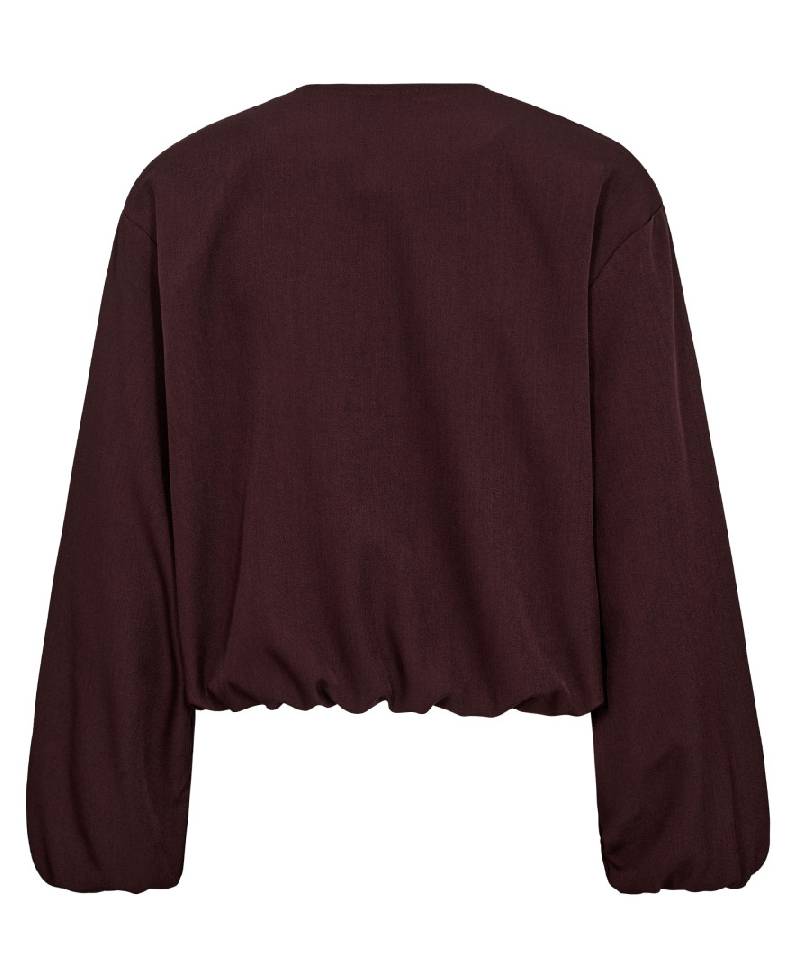 CoCouture LunaCC Balloon Zip Jacket - 87 Winered