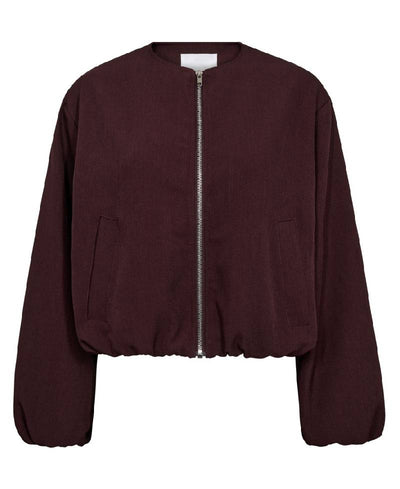 CoCouture LunaCC Balloon Zip Jacket - 87 Winered