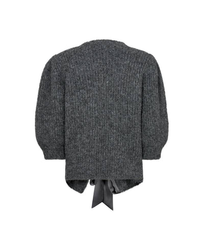 Co Couture Coraliecc Bow Rib Cardigan - 57 Grey Melange