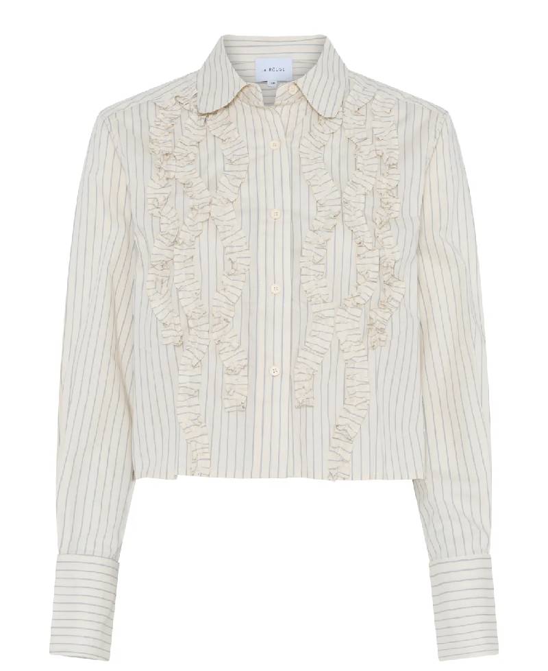 La Rouge Candy Cropped Shirt - Sand Stripe