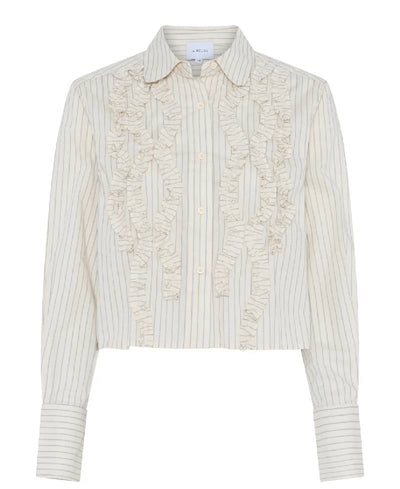 La Rouge Candy Cropped Shirt - Sand Stripe