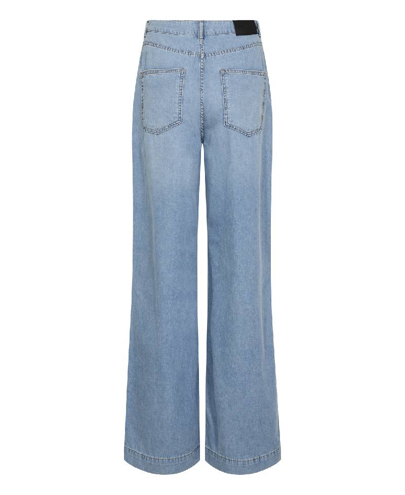 CoCouture CindyCC Eyelet Wide Jeans - Fade Denim