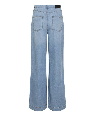 CoCouture CindyCC Eyelet Wide Jeans - Fade Denim