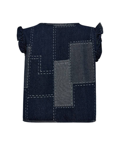 Co Couture StitchyCC Denim Vest - 552 Denim Blue