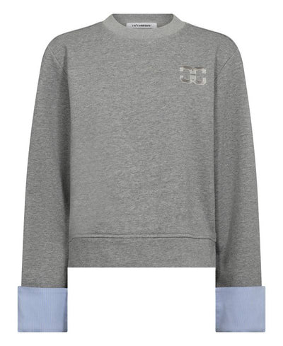 CoCouture DaniellaCC Cuff Sweat - 57 Grey Melange
