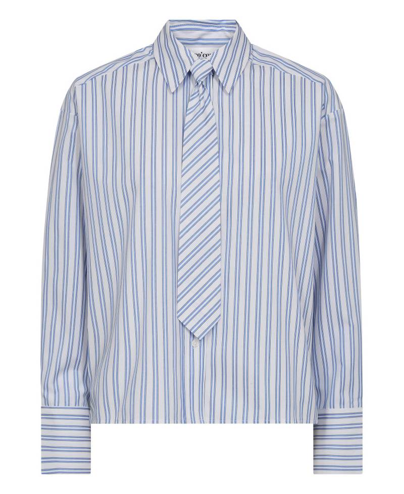 CoCouture DevinCC Stripe Tie Shirt - 17 Blue