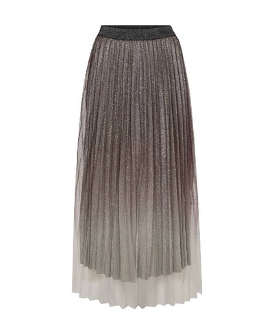 Co'Couture GlitterCC Plissé Skirt - 145 Dark Brown