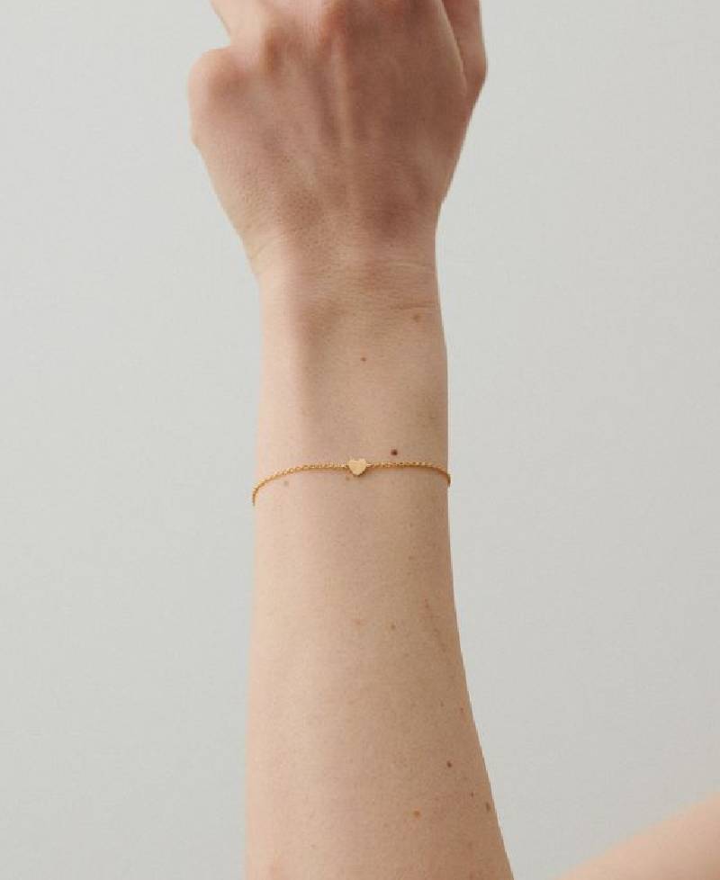 Pernille Corydon Heart Bracelet Adj. - b-185-gp - 15-18cm