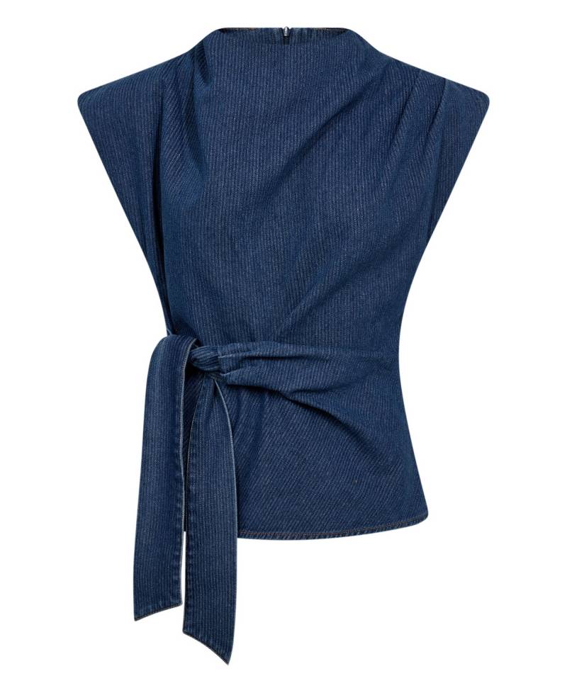 CoCouture KimmyCC Pleat Top - 555 Dark Denim