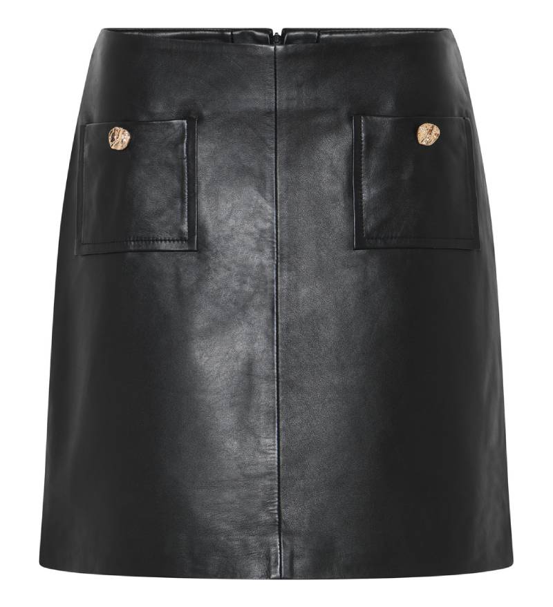 Bruuns Bazaar GentianBBShort Leather Skirt - Black
