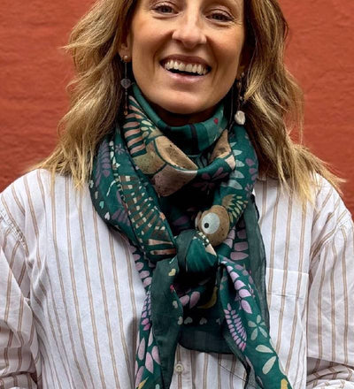 All By Voss Bomuldstørklæde Love Dove - Green