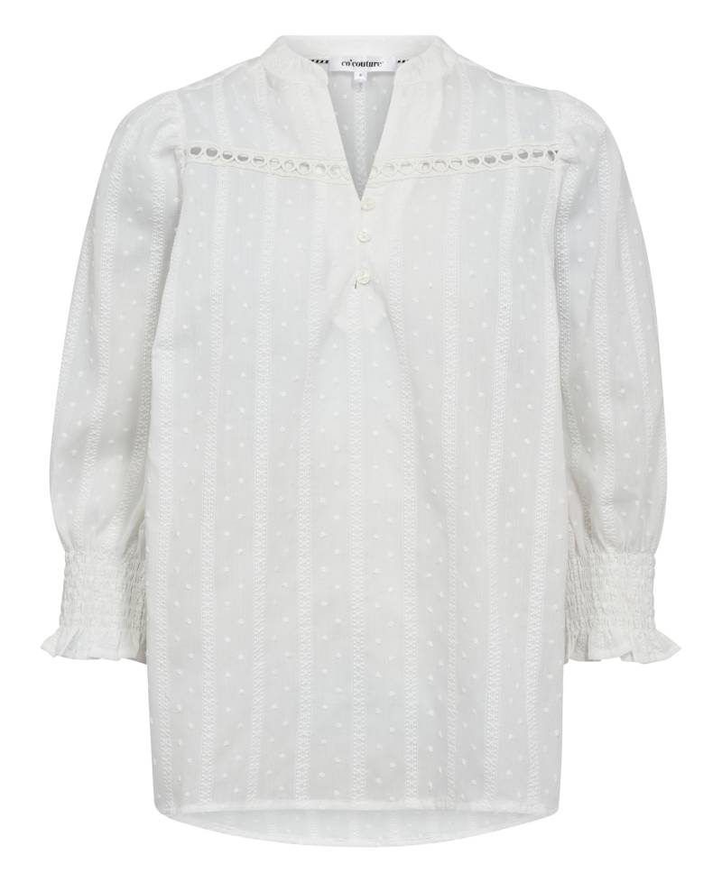 CoCouture MaddieCC Frill SS Shirt - White