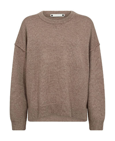 CoCouture MajaCC  Slit O-Neck Knit - 26 Latté