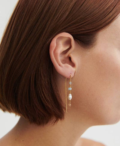 Pernille Corydon Mellow Blue Earchains - 55 mm