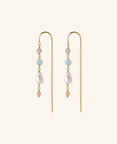Pernille Corydon Mellow Blue Earchains - 55 mm