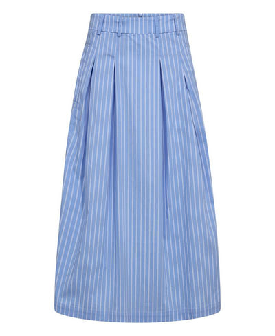 CoCouture Micacc Stripe Pleat Skirt - 23 Pale Blue