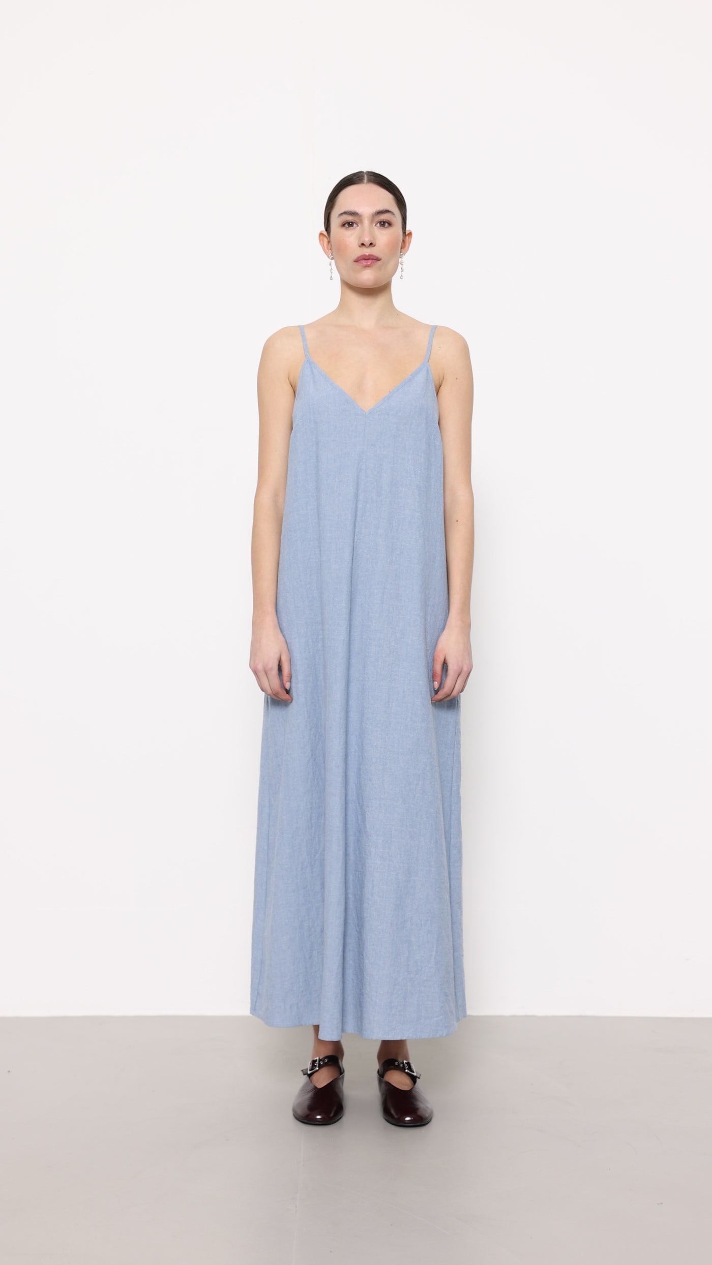 Levete Room LR-Lennon 4 Dress - L610 Blue Cotton