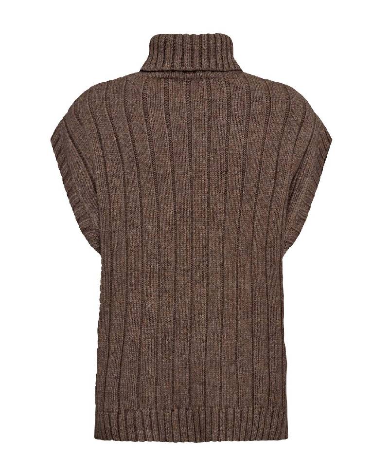 CoCouture RowCC Oversize Cable Knit Vest - 154 Walnut