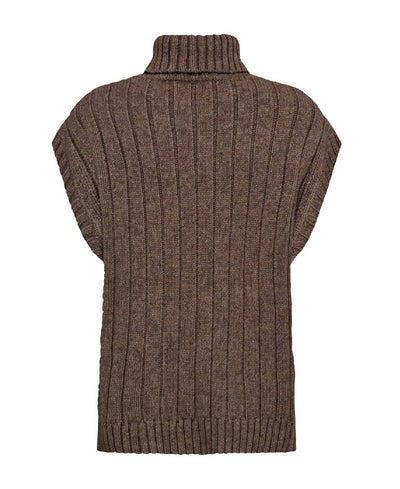 CoCouture RowCC Oversize Cable Knit Vest - 154 Walnut
