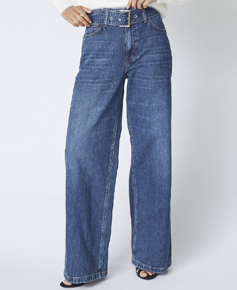 CoCouture RumiCC Belt Jeans - 555 Dark Denim