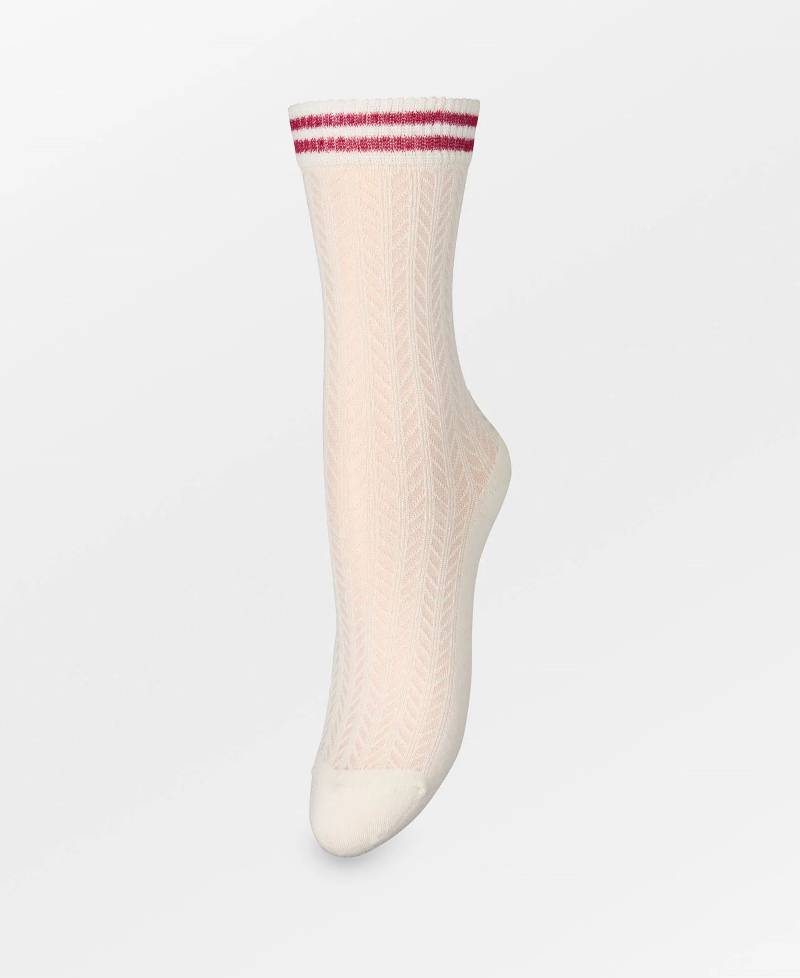 Beck Søndergaard Zilla Sporty Cotta Sock - 1296 Birch White/Claret Red