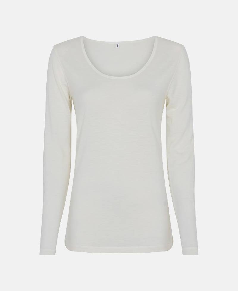 JBS Of DK Langærmet T-shirt Økologisk Uld - Ivory