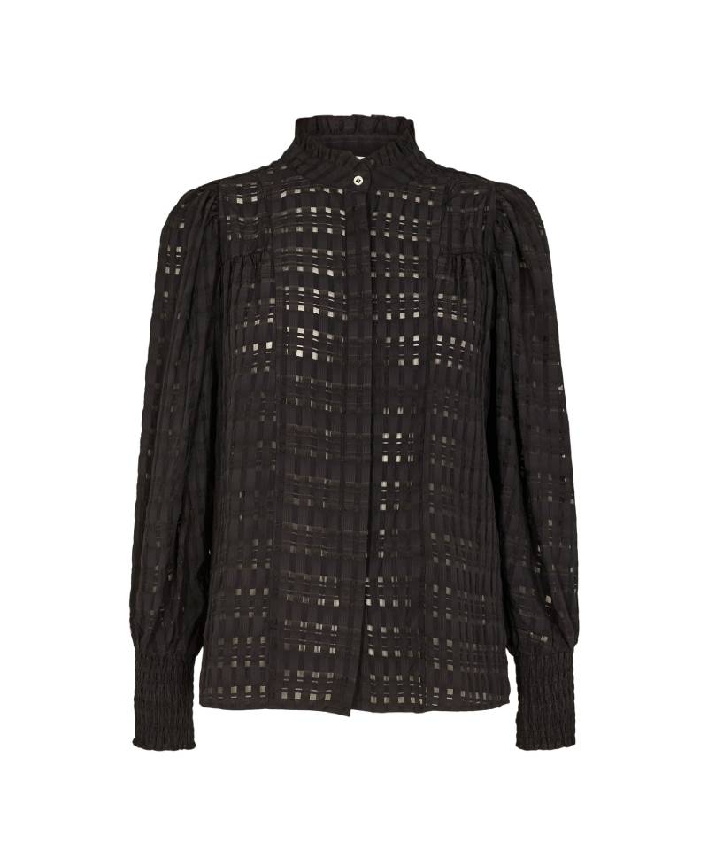 Co Couture Petra Crepe Check Shirt-Black