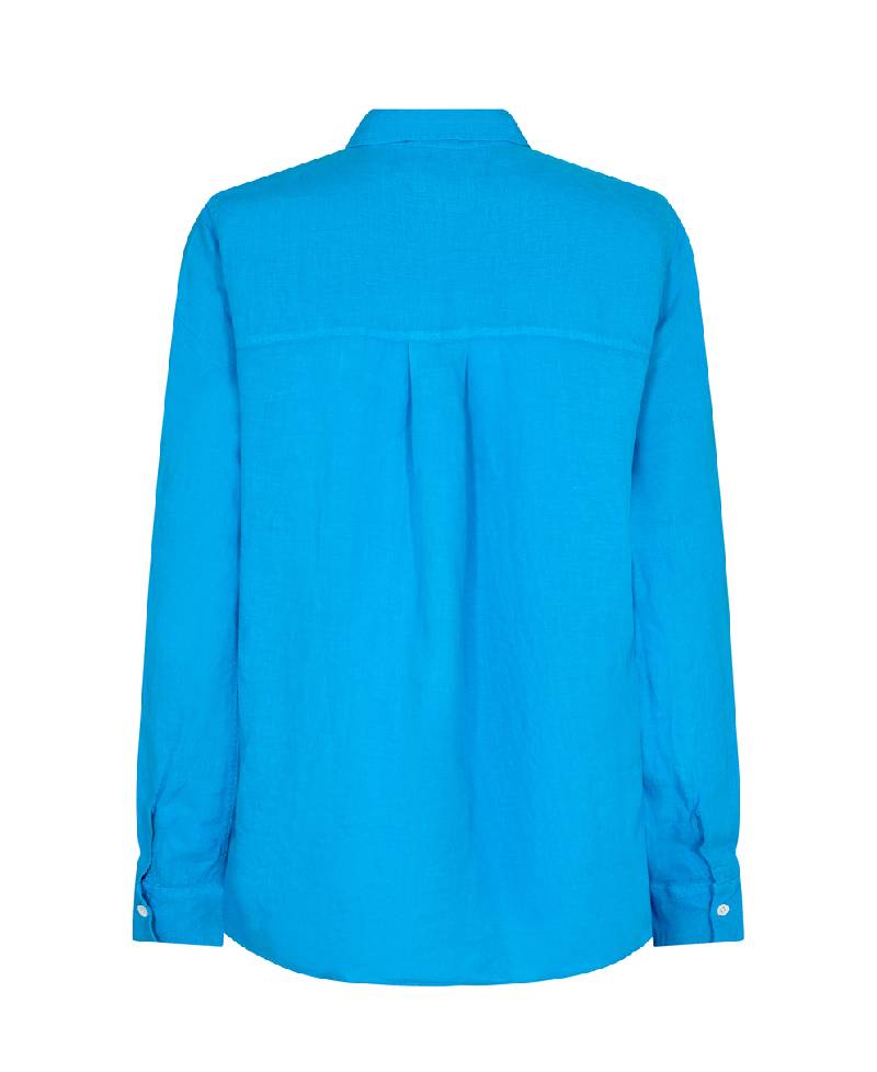 Mos Mosh - Karli Linen Shirt  - 740 Blue Aster