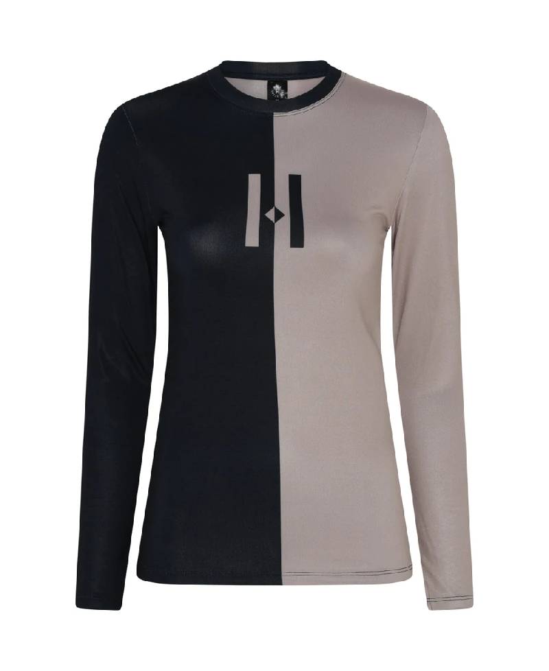 Hype The Detail printed blouse 3-200-14-29 Black/Sand